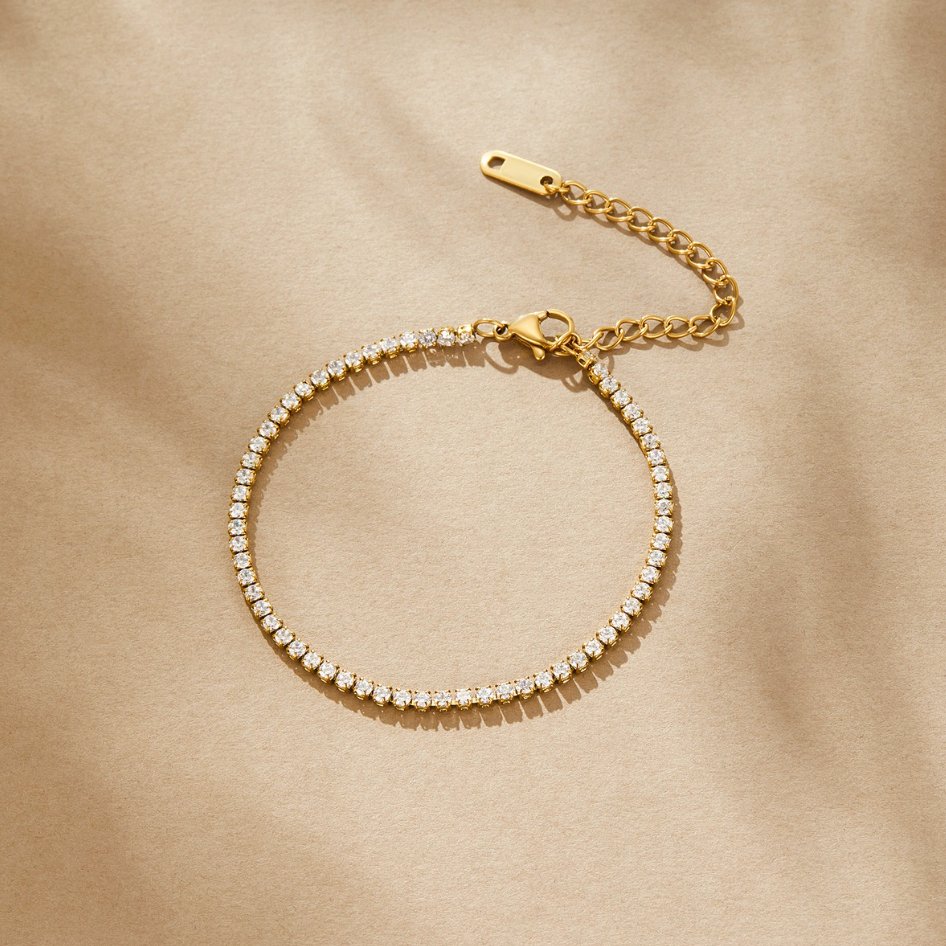 Βραχιόλι Τέννις Χρυσό Κορδελία