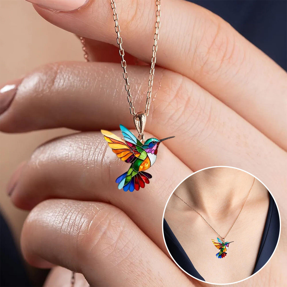 Set ogrlica i minđuše kolibri Elise